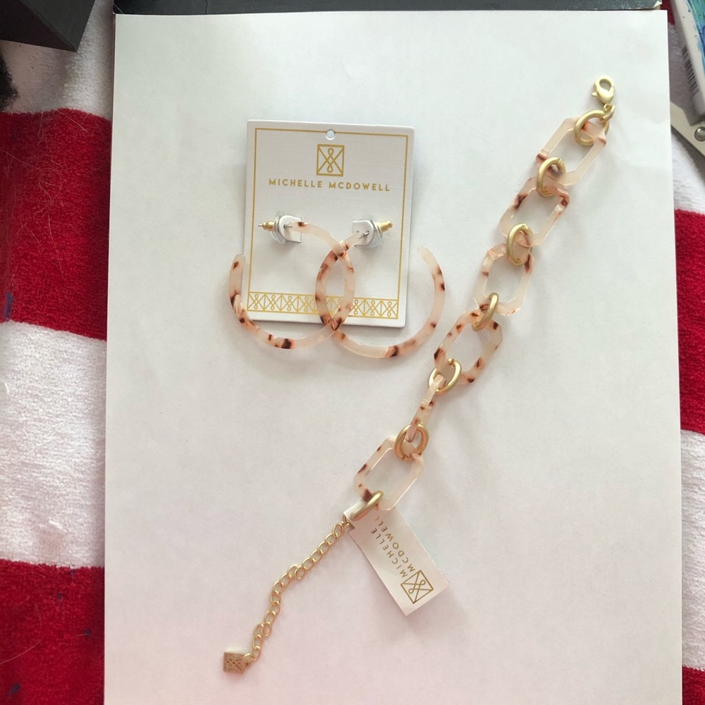 Michelle McDowell Pink Tortoise Earrings&Bracelet